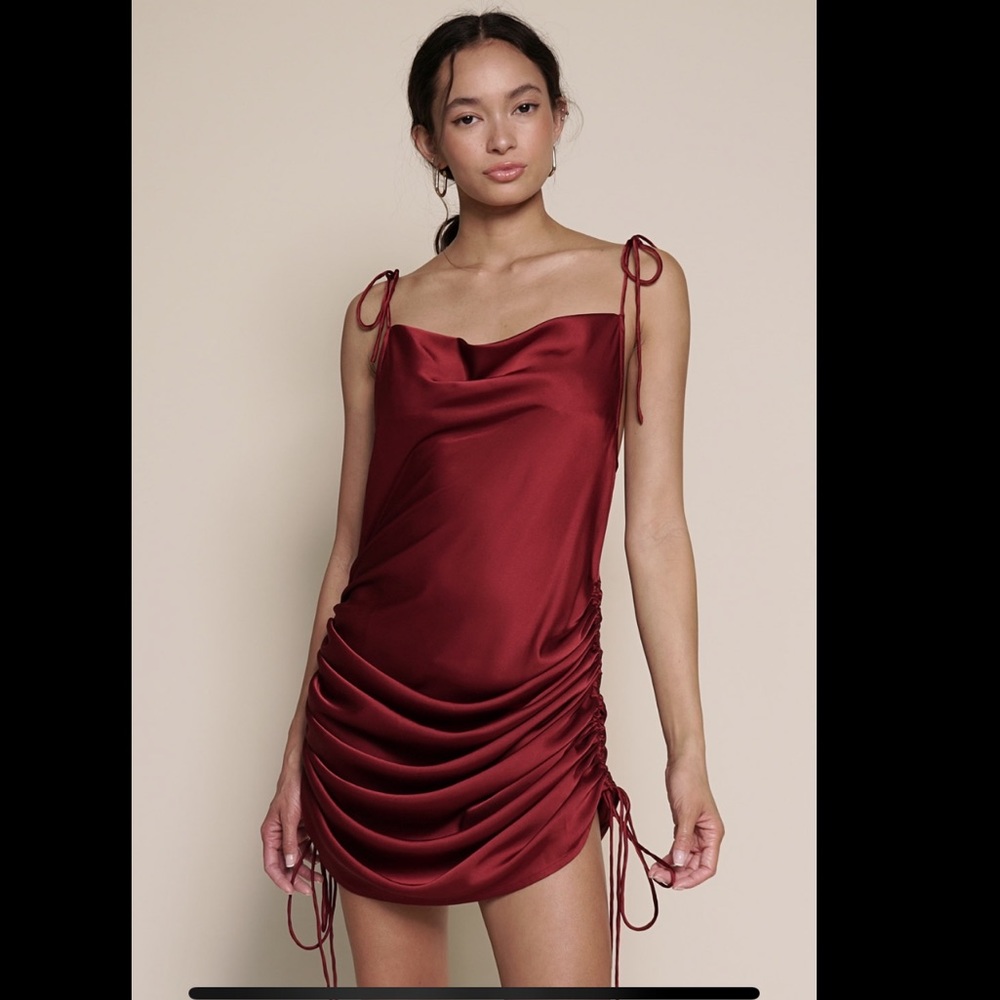 NWT Scarlet Red Cowl Neck Adjustable Slip Dress